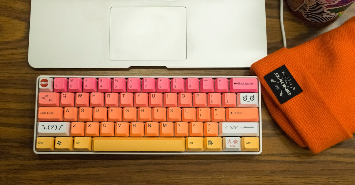 Multi-colored keyboard on the desktop